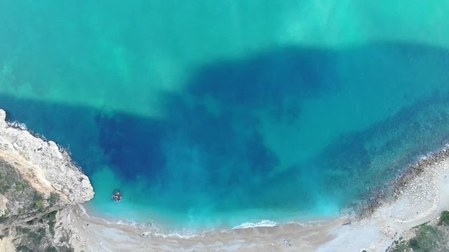 Aerial view of the mediterranean sea in from Valencia Spain.