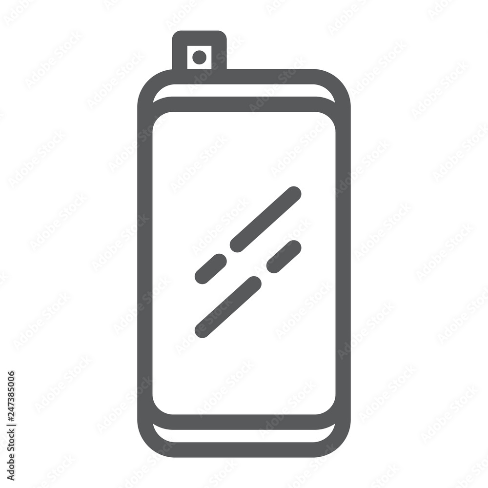 Poster smartphone with front retractable camera line icon, communication and device, modern phone sign, vec