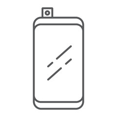 Smartphone with front retractable camera thin line icon, communication and device, modern phone sign, vector graphics, a linear pattern on a white background.