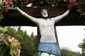 Roadside Crucifix in Zagorje region, Croatia