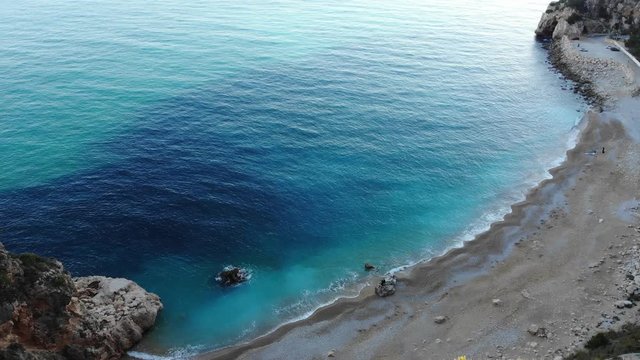 Aerial view of the mediterranean sea in from Valencia Spain.