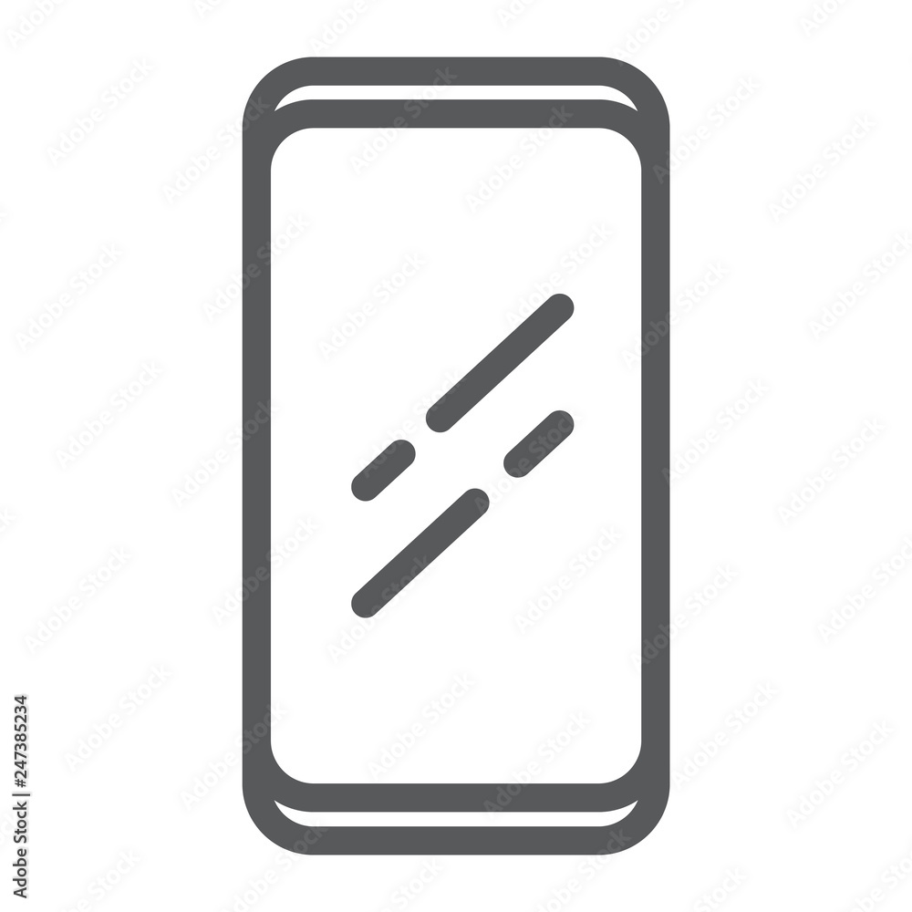 Poster smartphone without frame line icon, device and communication, frameless phone sign, vector graphics,