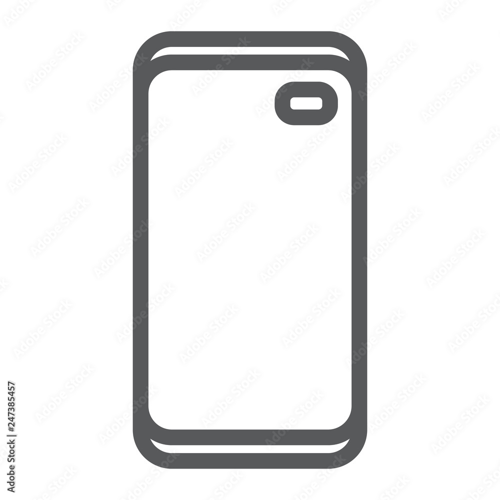 Poster display hole for two selfie camera line icon, device and communication, smartphone sign, vector grap