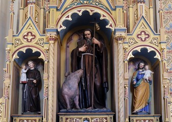 The altar of St. Anthony the Great in the church of Saint Matthew in Stitar, Croatia
