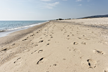 Italia Calabria Mare orme sulla sabbia