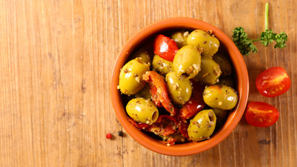 olive and dry tomato
