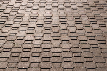 Brown stone block pavement texture