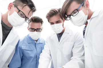 closeup. a group of doctors in the operating room