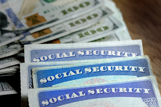 Social Security Cards with Cash Savings Retirement