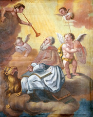 Obraz na płótnie Canvas Saint Jerome altarpiece in the church of Saint Leonard of Noblac in Kotari, Croatia 