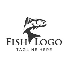 Fishing vector design logo template. - fish logo Vector