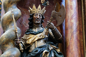 Obraz premium Saint Ladislaus of Hungary, main altar in the church of Saint Leonard of Noblac in Kotari, Croatia