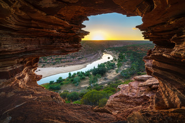 sunrise at natures window in kalbarri national park, western australia 5