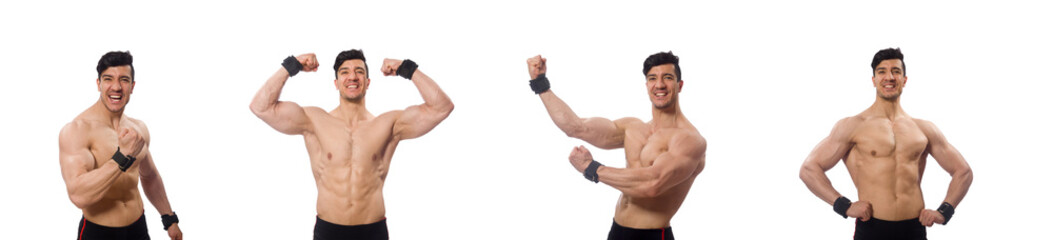 Fototapeta premium Muscular man isolated on the white background