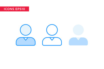 person, people icon in line, outline, filled outline and flat design style isolated on white background. vector eps10