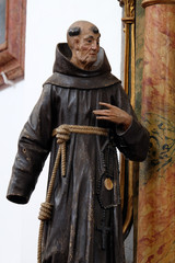 Statue of Saint James of the Marches on altar of Saint Anthony in the church of Saint Leonard of...