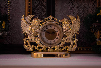 old golden clock