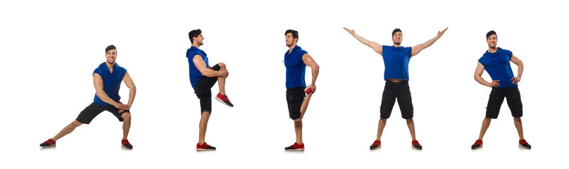 Muscular man isolated on the white