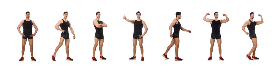 Muscular man isolated on the white