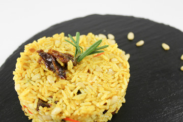 risotto with dates and pine nuts