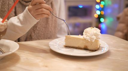 The famous New York style cheesecake