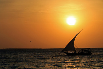 Fototapeta na wymiar Sunset in Nungwi, Zanzibar, Tanzania 