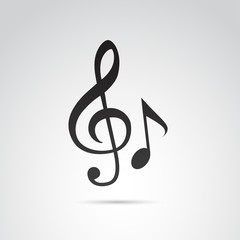 Music note vector icon. 