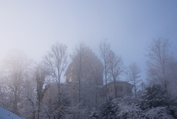 Uster Castle on a cold misty morning