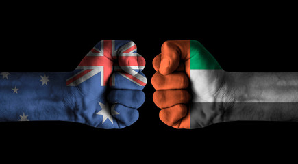 Fototapeta premium Australia vs United arab emirates