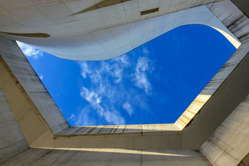 looking up concrete building