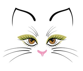 Vector  cute cat's face