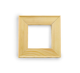 Empty wooden frame isolated on a white background