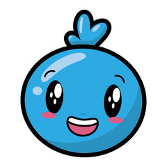 kawaii face bubble cartoon