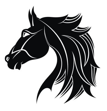 Silhouette of the head horse 