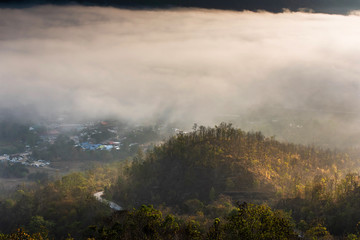 Viewpoint of the sea of fog Chiang Khan District, Thailand