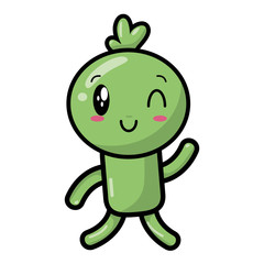 kawaii cartoon doll character