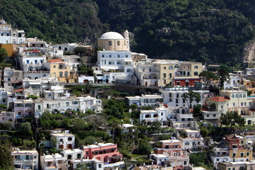 Fototapeta na wymiar Colorful houses of Positano close-up /Amalfi Coast, Italy