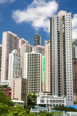 Fototapeta na wymiar Buildings and trees in Hong Kong