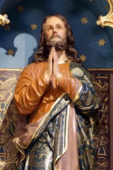 Saint James statue on the main altar in the church of Saint Matthew in Stitar, Croatia