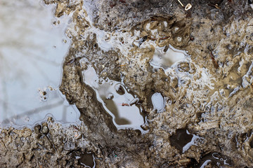 Mud water puddle rain surface texture pavement street