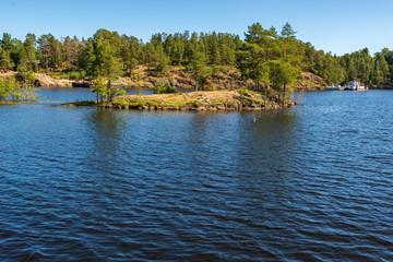 Little bay of Valaam berth. The wonderful island Valaam is located on Lake Lodozhskoye, Karelia. Balaam - a step to heaven