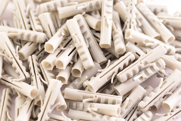 plastic dowel white, drill wall