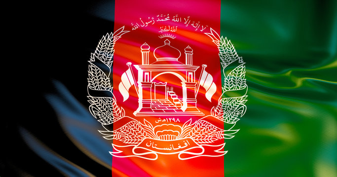 Afghanistan flag in the wind . 3d illustration