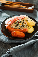 Central and Eastern European cuisines choucroute - sauerkraut with riesling