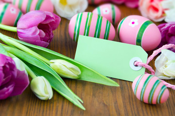 Easter egg decoration and label