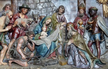 Nativity Scene, altarpiece in the church of Saint Matthew in Stitar, Croatia 