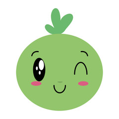 kawaii face bubble cartoon