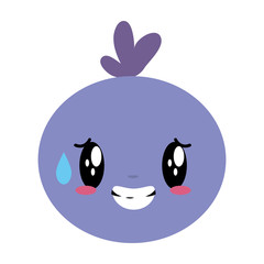 kawaii face bubble cartoon