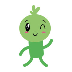 kawaii cartoon doll character