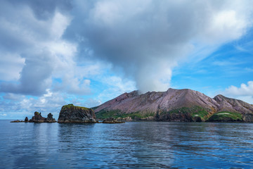 smoke over volcano,white island,bay of plenty,new zealand 6